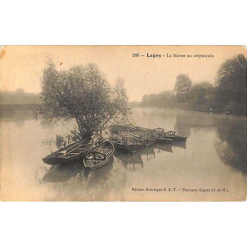 ABAO 77 - Seine-et-Marne [77] Lagny - La Marne au crépuscule.