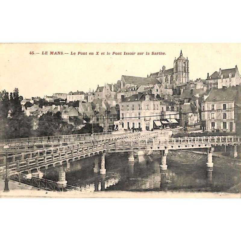 ABAO 72 - Sarthe [72] Le Mans - Le Pont en X et le Pont Issoir sur la Sarthe.