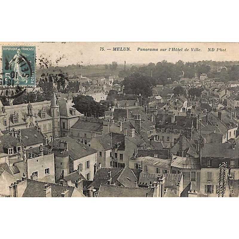 ABAO 77 - Seine-et-Marne [77] Melun - Panorama de l'Hôtel de Ville.