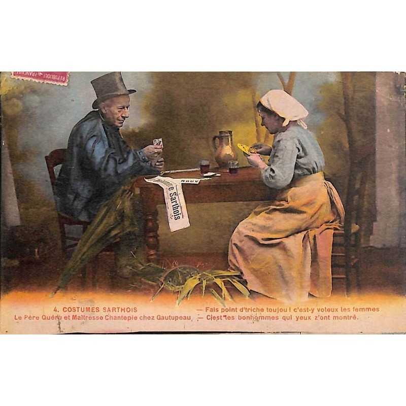 ABAO 72 - Sarthe [72] Costumes sarthois - Le Père Quéru et Maîtresse Chantepie chez Gautupeau.