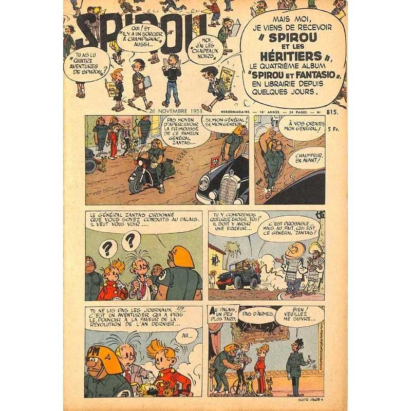 ABAO Fascicules Spirou 1953/11/26 n°815