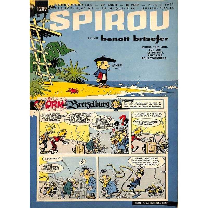ABAO Fascicules Spirou 1961/06/15 n°1209 (avec le mini-récit)