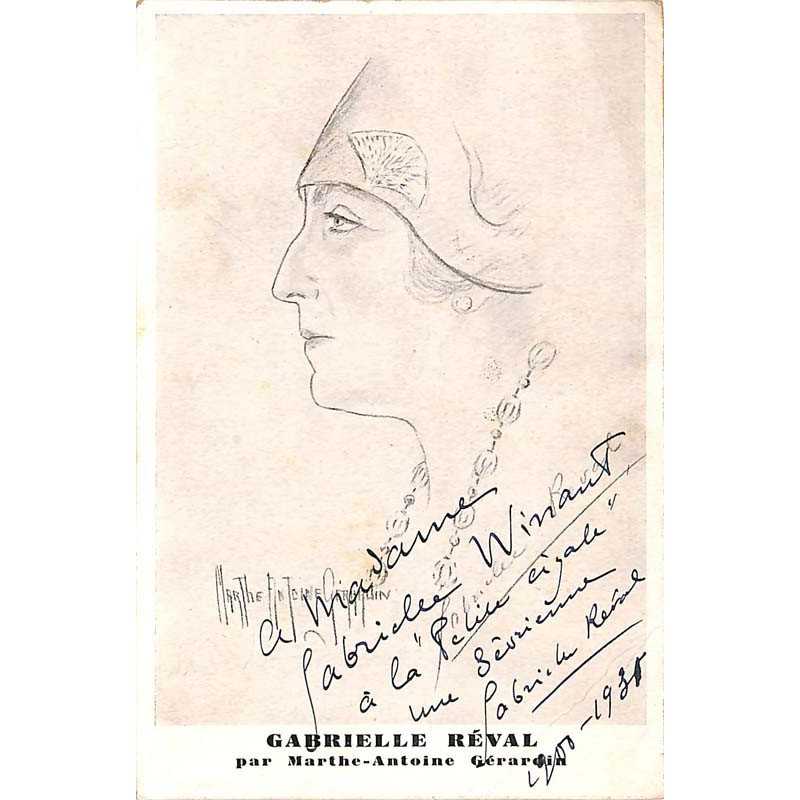 ABAO Lettres et manuscrits Réval (Gabrielle) - Carte manuscrite recto-verso. ABAO Lettres et manuscrits Réval (Gabrielle) - Carte manuscrite recto-verso.