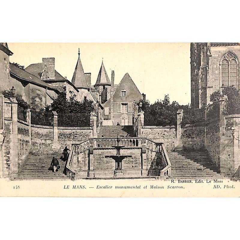 ABAO 72 - Sarthe [72] Le Mans - Escalier monumental et Maison Scarron.