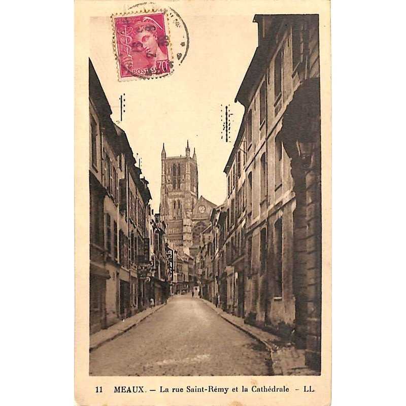 ABAO 77 - Seine-et-Marne [77] Meaux - La rue Saint-Rémy et la Cathédrale.