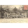 ABAO 77 - Seine-et-Marne [77] Fontainebleau - Chasse à courre en forêt. Chiens prenant l'eau dans une marre.
