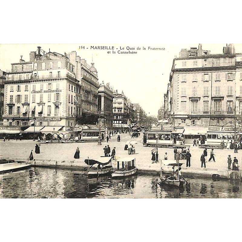 ABAO 13 - Bouches-du-Rhône [13] Marseille - Le Quai de la fraternité et la Cannebière.