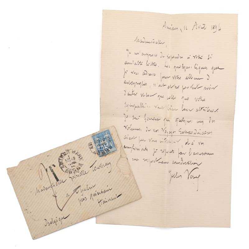 ABAO Lettres et manuscrits Verne (Jules) - Lettre autographe signée. 1894. ABAO Lettres et manuscrits Verne (Jules) - Lettre autographe signée. 1894.