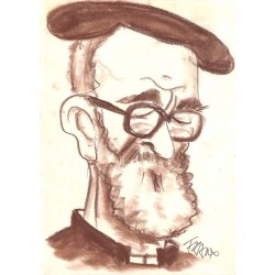 ABAO Originaux Franx (Michel Vranckx, dit) - Caricature de l'Abbé Pierre.