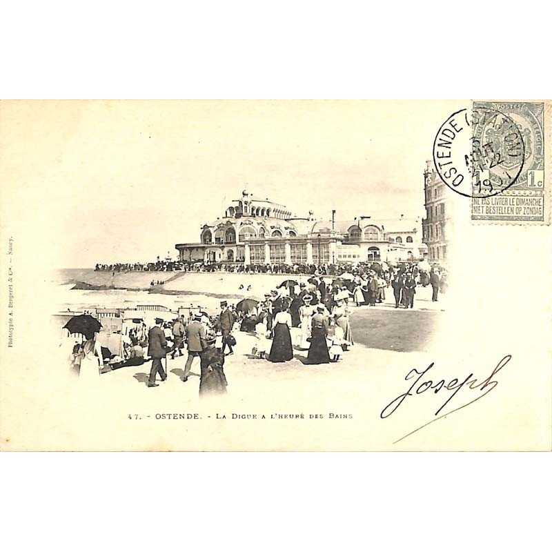 ABAO Flandre occidentale Ostende - La Digue à l'heure des bains.