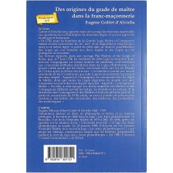 ABAO Franc-Maçonnerie Gobelet d'Alviella (Eugène) -Des origines du grade de Maître dans la franv-maçonnerie.