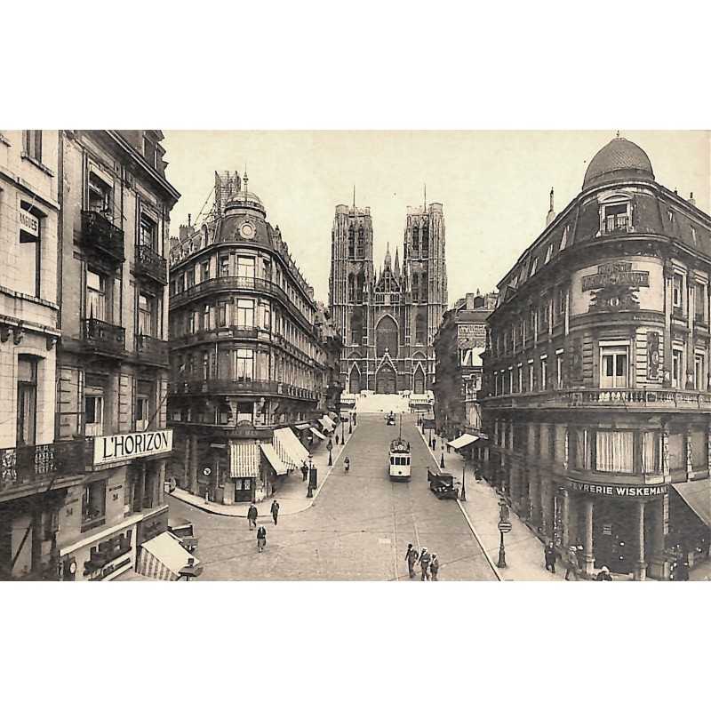 ABAO Bruxelles Bruxelles - Eglise et rue Sainte-Gudule.