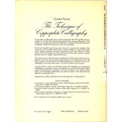 ABAO Beaux-Arts [Calligraphie] Turner (G.) - The Technique of Copperplate Calligraphy.
