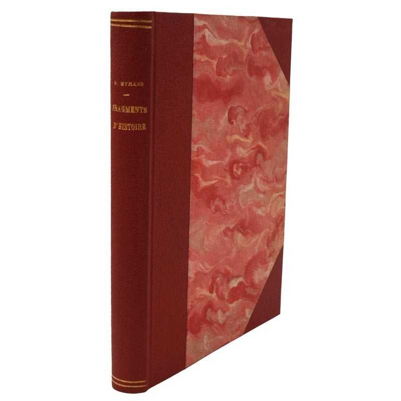 ABAO Histoire Hymans (Paul) - Fragments d'Histoire. Impressions et souvenirs.