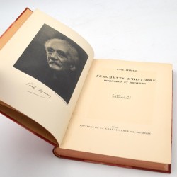ABAO Histoire Hymans (Paul) - Fragments d'Histoire. Impressions et souvenirs.