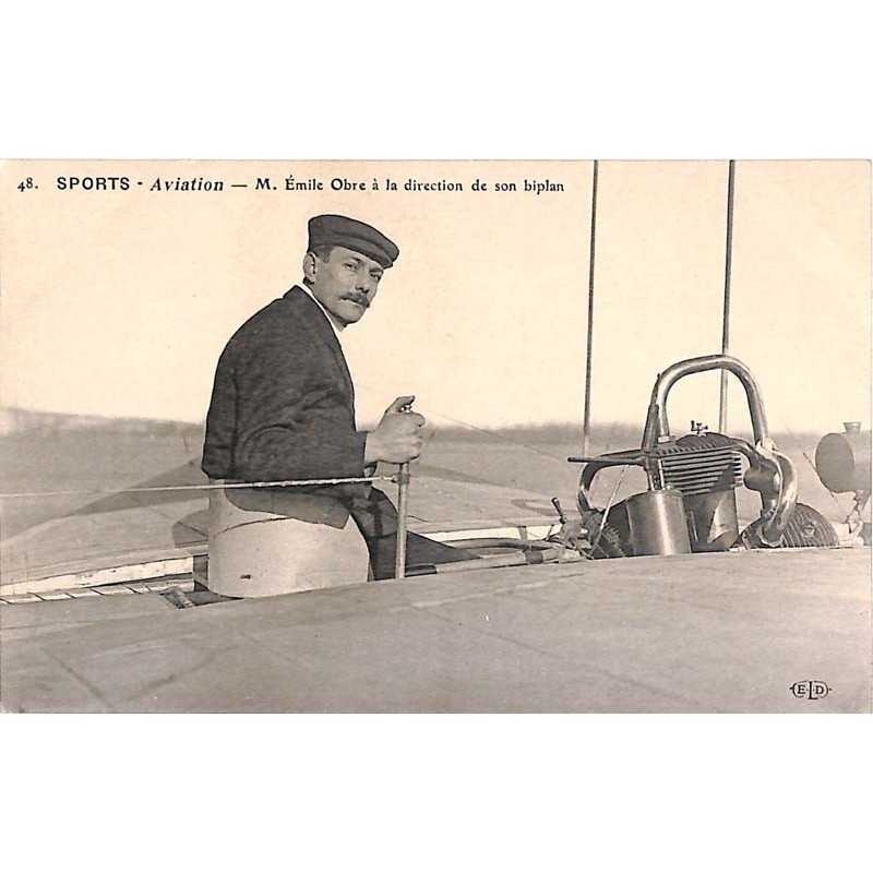 ABAO Aeronautique [Aviation] M. Emile Obre à la direction de son biplan.