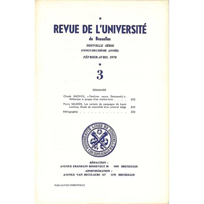 abao.be•Revue de l'Université de Bruxelles•Revue de l'Université de Bruxelles 1970 n°3.•