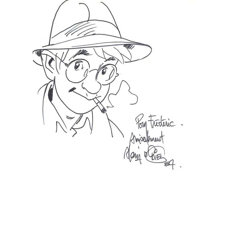 abao.be•Dédicaces•Dodier (Alain) - Dessin dédicacé (Jérôme K. Jérôme Bloche).•