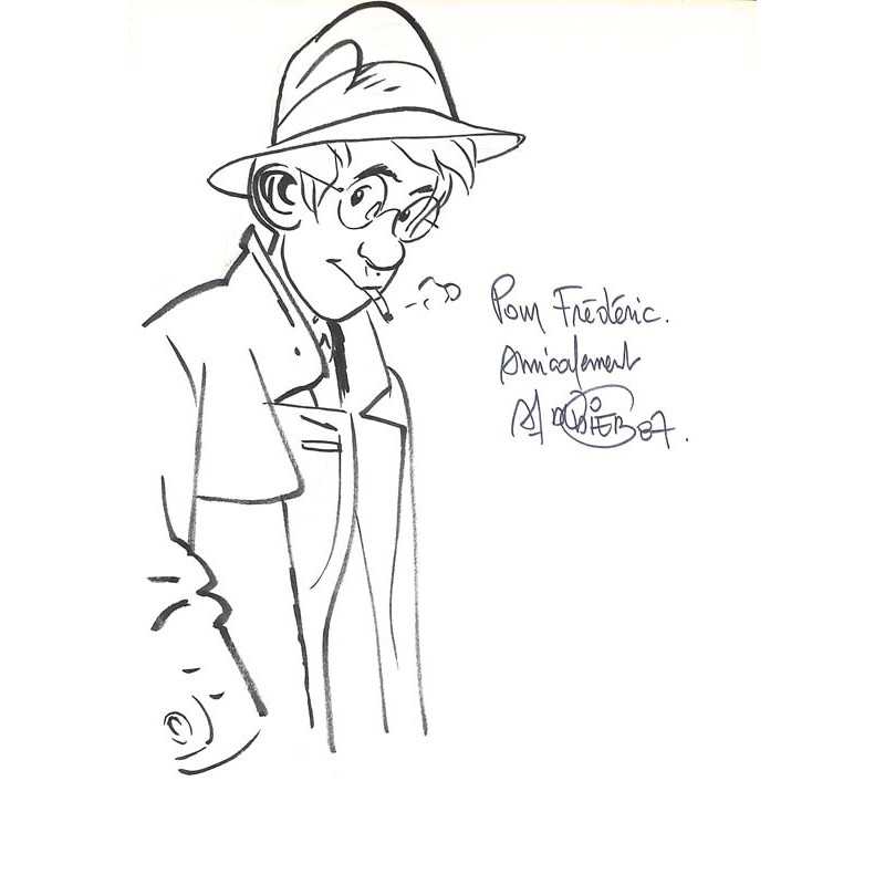 abao.be•Dédicaces•Dodier (Alain) - Dessin dédicacé (Jérôme K. Jérôme Bloche).•