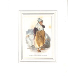 abao.be•Gravures•Gavarni (Paul) - Mancn Richembec. Vend violette, ou crevette, ou crie la rose et dit autre chose.•