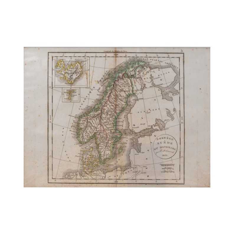abao.be•Cartographie•[Scandinavie] Delamarche (Félix) - Norvège, Suède et Danemark.•