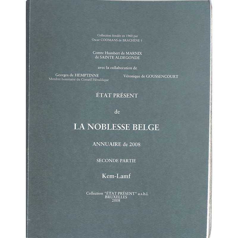 abao.be•Héraldique & noblesse•État présent de la noblesse belge. Annuaire de 2008. Seconde partie.•