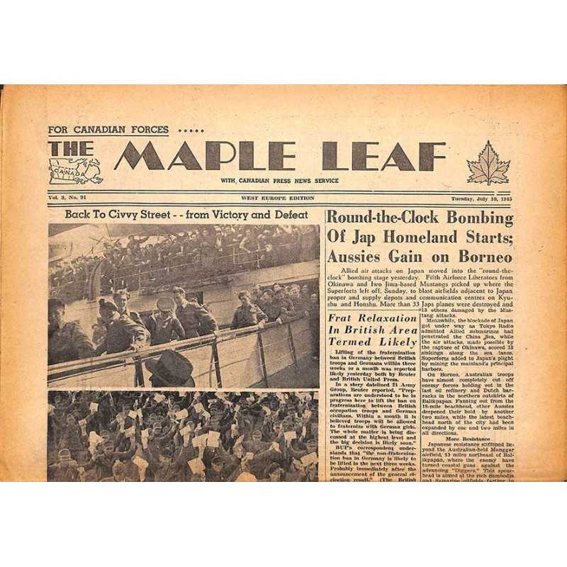 ABAO Journaux et périodiques The Maple Leaf. 1945/07/10. Vol.3 N°91.
