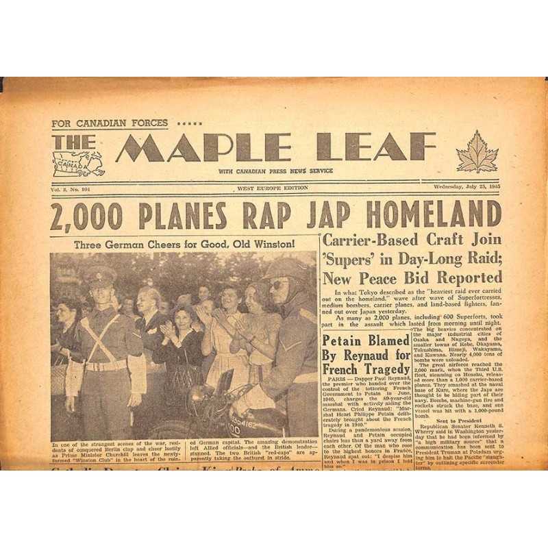 ABAO Journaux et périodiques The Maple Leaf. 1945/07/25. Vol.3 N°104.