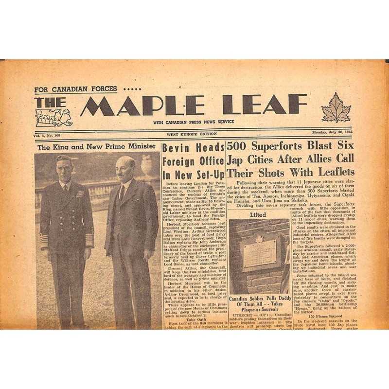 ABAO Journaux et périodiques The Maple Leaf. 1945/07/30. Vol.3 N°108.