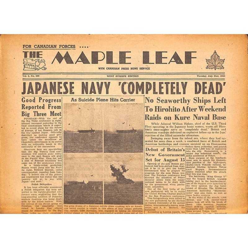 ABAO Journaux et périodiques The Maple Leaf. 1945/07/31. Vol.3 N°109.
