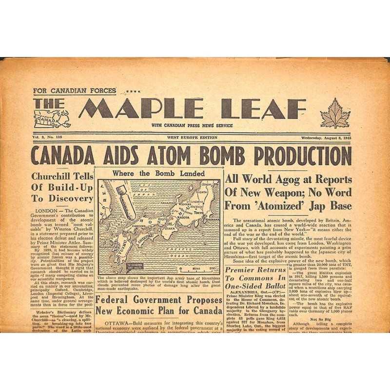 ABAO Journaux et périodiques The Maple Leaf. 1945/08/08. Vol.3 N°116.