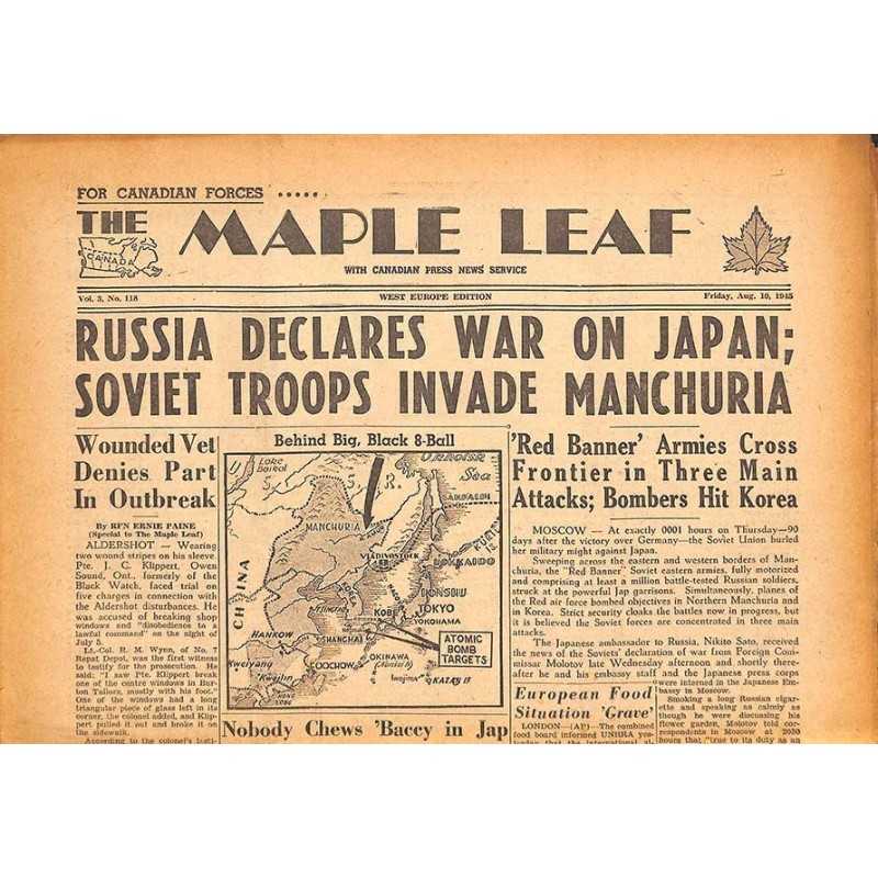 ABAO Journaux et périodiques The Maple Leaf. 1945/08/10. Vol.3 N°118.