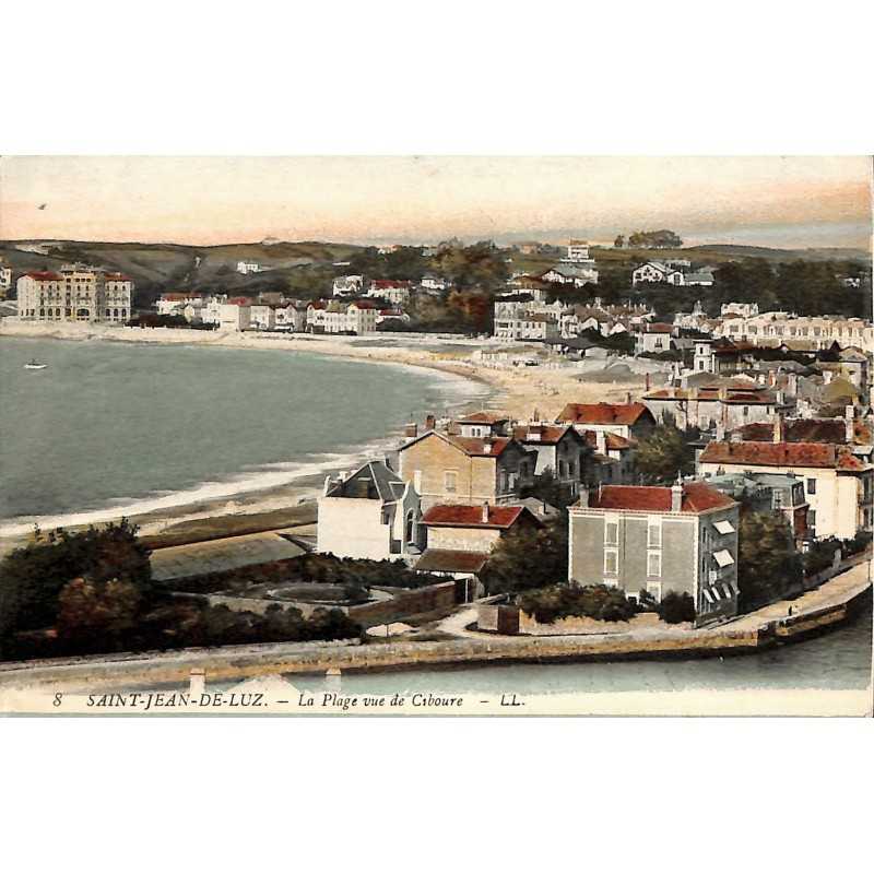 ABAO 64 - Pyrénées Atlantiques [64] Saint-Jean-de-Luz - La Plage vue de Ciboure.