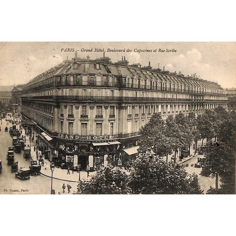 ABAO 75 - Paris [75] Paris - Grand Hôtel, Boulevard des Capucines et Rue Scribe.