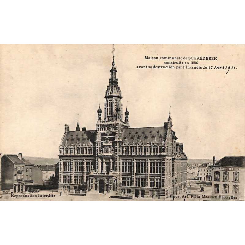 ABAO Bruxelles Schaerbeek - Maison communale construite en 1886 avant sa destruction ...