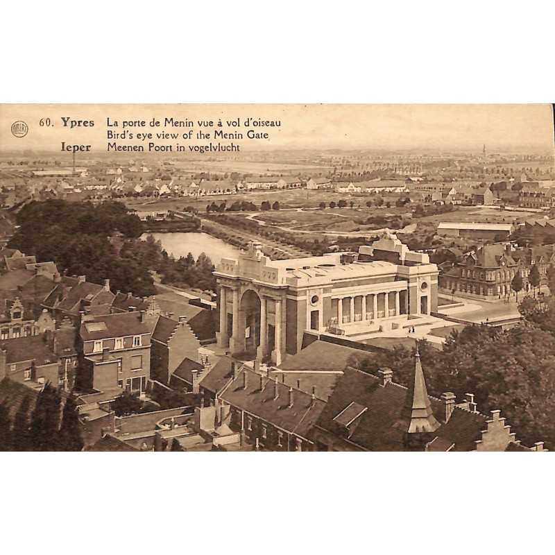 ABAO Flandre occidentale Ieper / Ypres - La porte de Menin vue à vol d'oiseau.