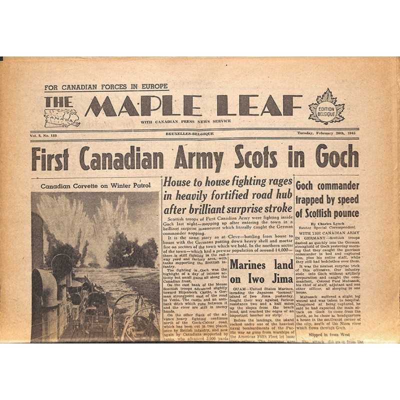 ABAO Journaux et périodiques The Maple Leaf. 1945/02/20. Vol.2 N°133.