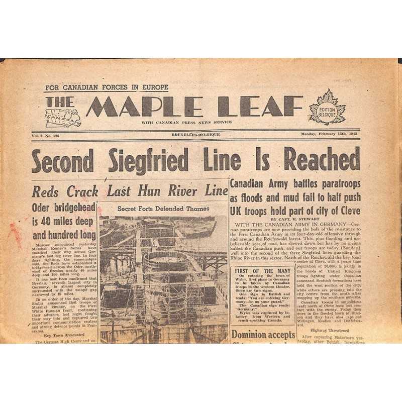 ABAO Journaux et périodiques The Maple Leaf. 1945/02/12. Vol.2 N°126.