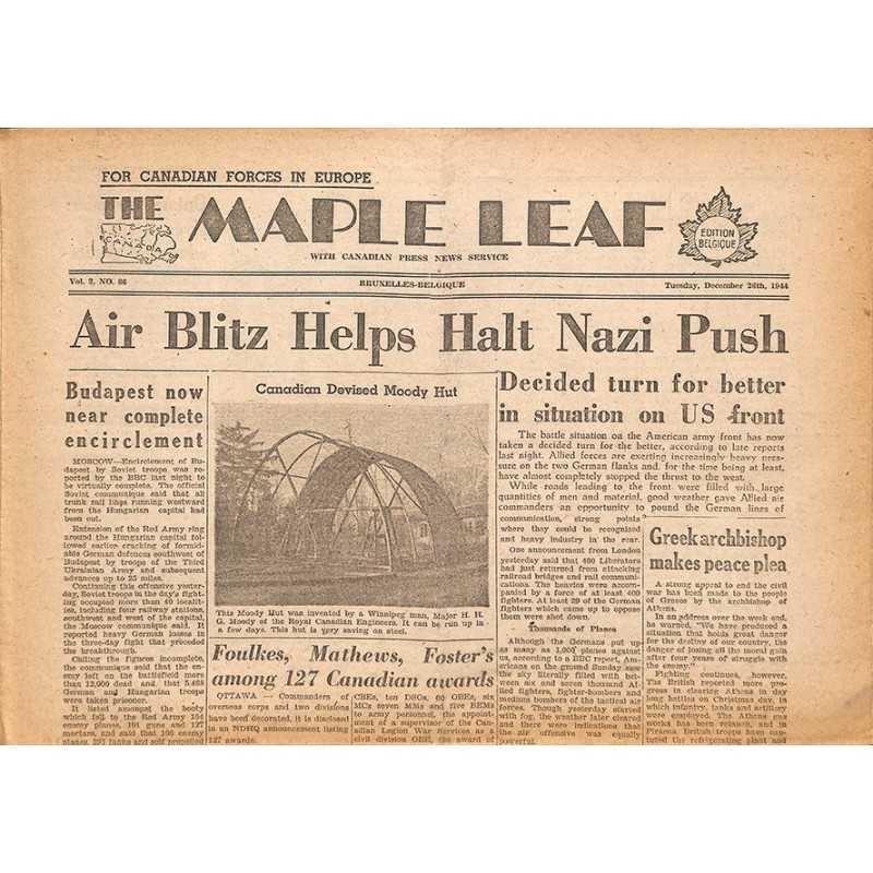 ABAO Journaux et périodiques The Maple Leaf. 1944/12/26. Vol.2 N°86.