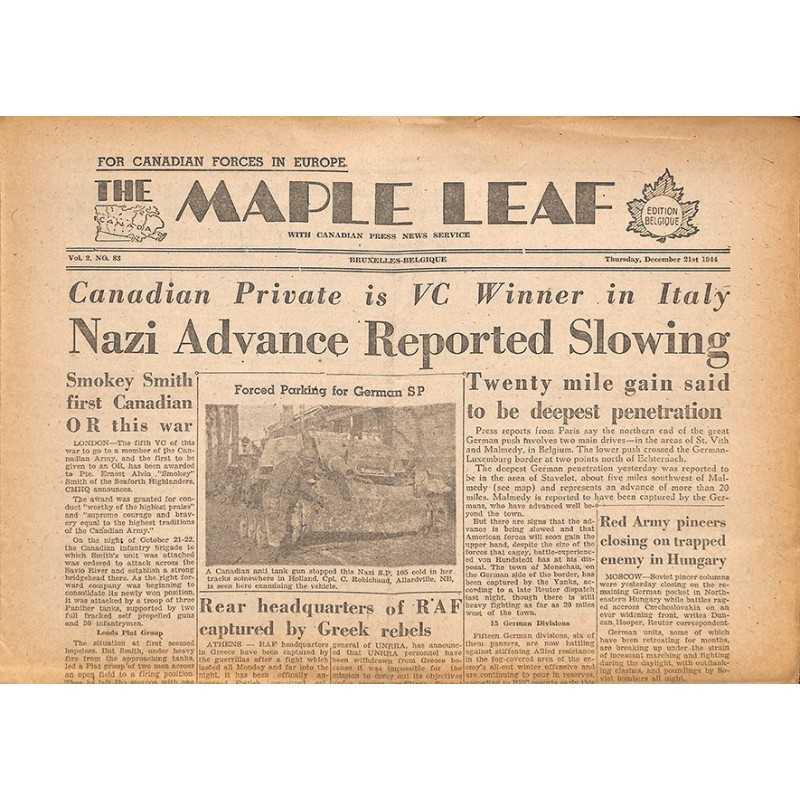 ABAO Journaux et périodiques The Maple Leaf. 1944/12/21. Vol.2 N°83.
