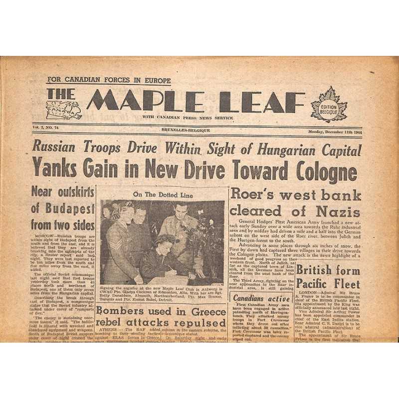 ABAO Journaux et périodiques The Maple Leaf. 1944/12/11. Vol.2 N°74.