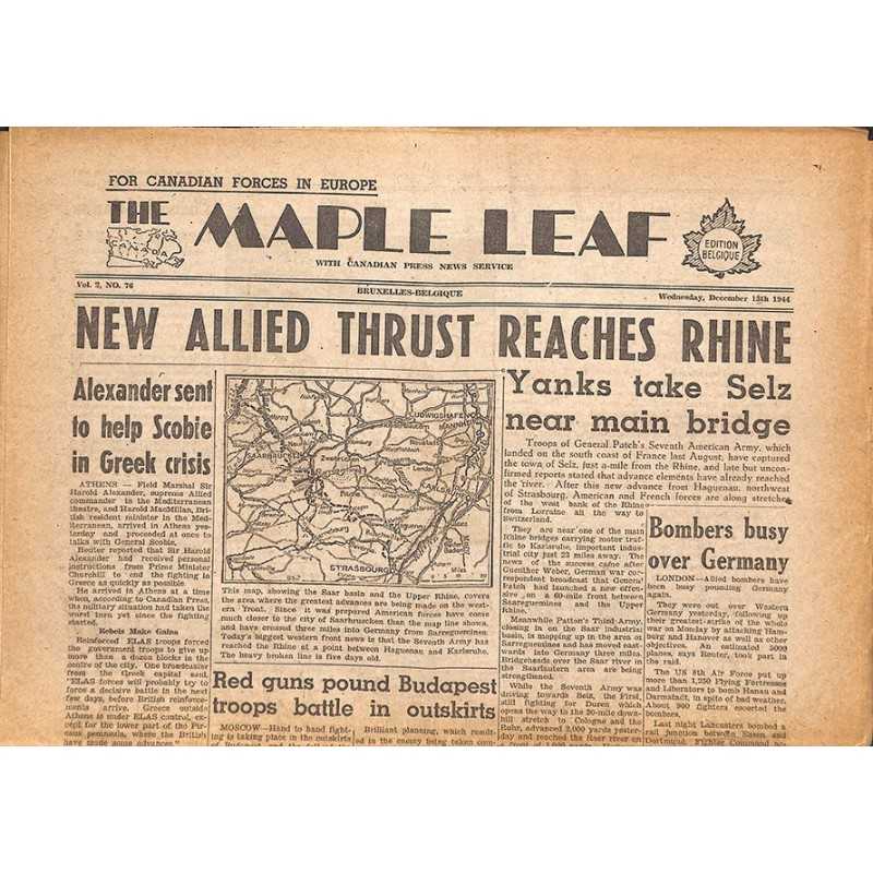 ABAO Journaux et périodiques The Maple Leaf. 1944/12/13. Vol.2 N°76.