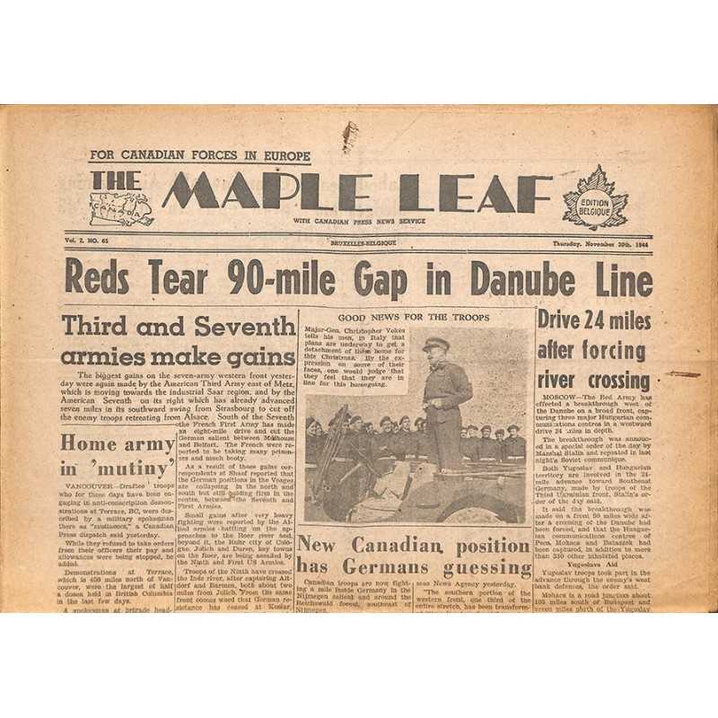ABAO Journaux et périodiques The Maple Leaf. 1944/11/30. Vol.2 N°65.