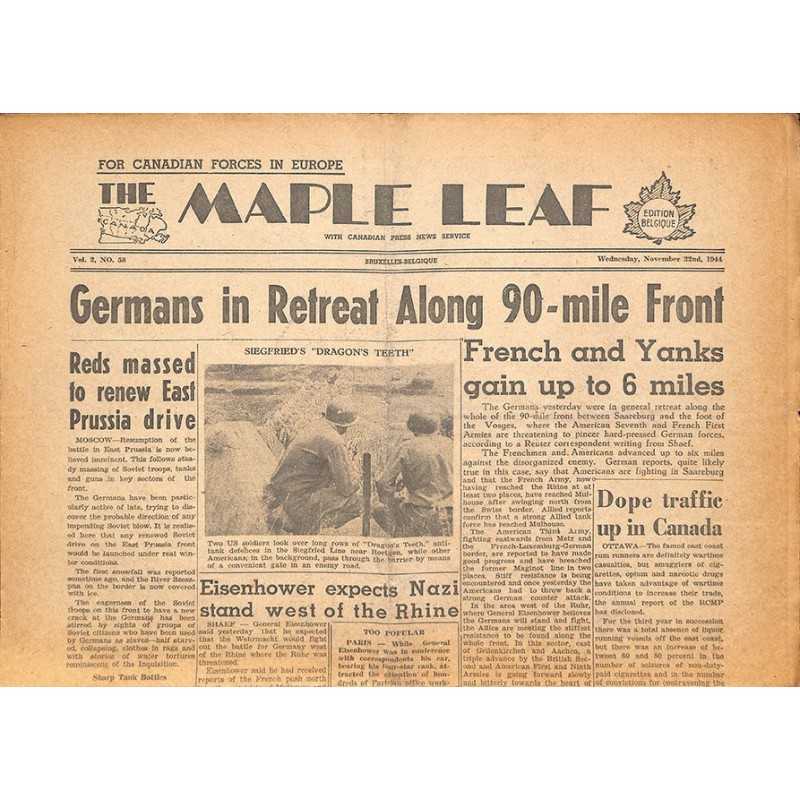 ABAO Journaux et périodiques The Maple Leaf. 1944/11/22. Vol.2 N°58.