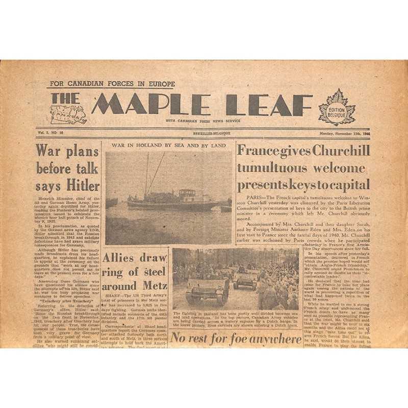 ABAO Journaux et périodiques The Maple Leaf. 1944/11/13. Vol.2 N°50.