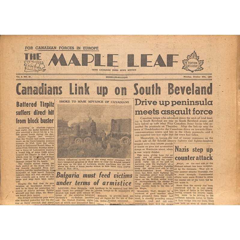 ABAO Journaux et périodiques The Maple Leaf. 1944/10/30. Vol.2 N°38.