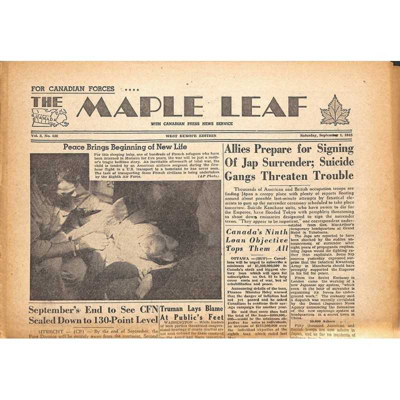 ABAO Journaux et périodiques The Maple Leaf. 1945/09/01. Vol.3 N°136.