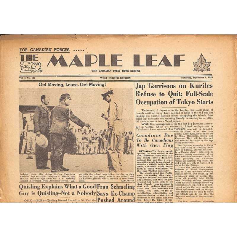 ABAO Journaux et périodiques The Maple Leaf. 1945/09/08. Vol.3 N°142.