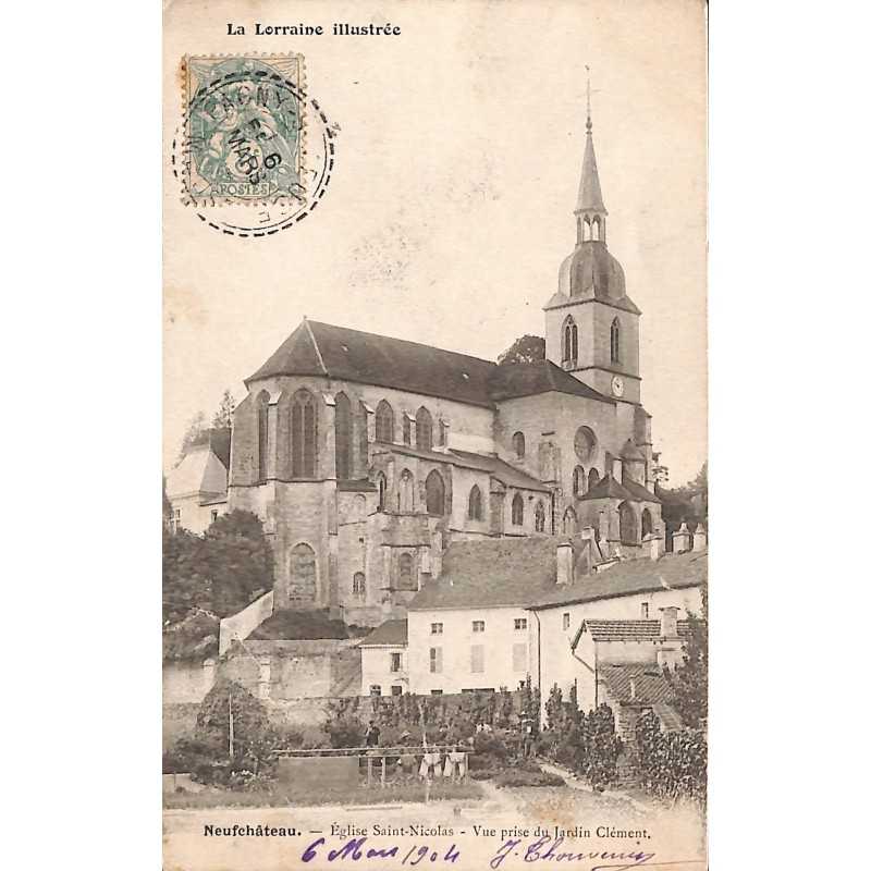 ABAO 88 - Vosges [88] Neufchâteau - Eglise Saint-Nicolas. Vue prise du Jardin Clément.