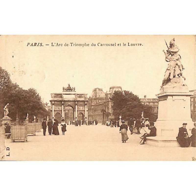 ABAO 75 - Paris [75] Paris - L'Arc de Triomphe du Carrousel et le Louvre.